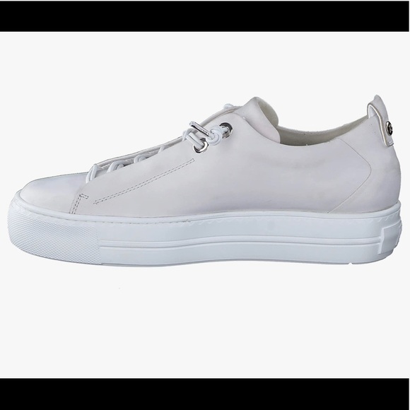 Faye Sneaker PAUL GREEN Lace Up Platform Sneakers. Ivory nubuk Leather - Picture 8 of 13